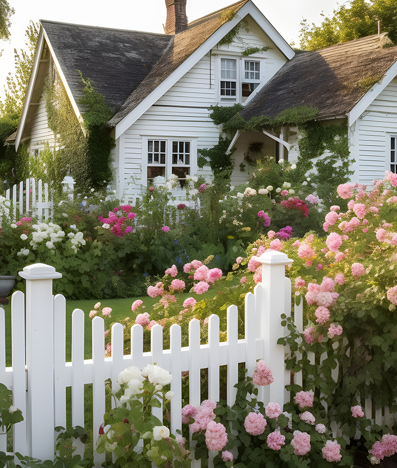 house home fence garden building